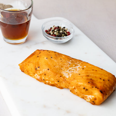 Pavé de saumon mariné, érable et chipotle